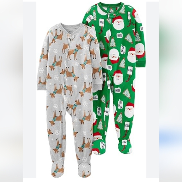 NWOT Lot of 2 - Carter's Footed Fleece Pajama Size 6 - Picture 1 of 4